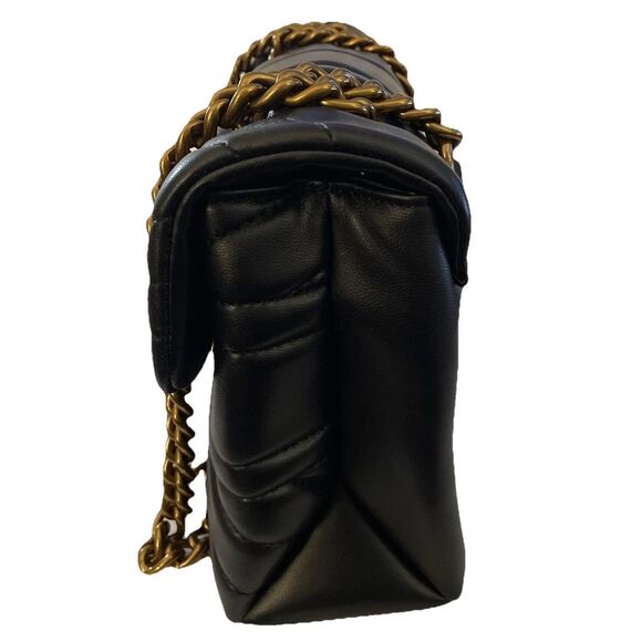 New Kurt Geiger London Black “KENSINGTON”Medium ” 10’ Quilted Leather Shoulder B - Picture 4 of 8